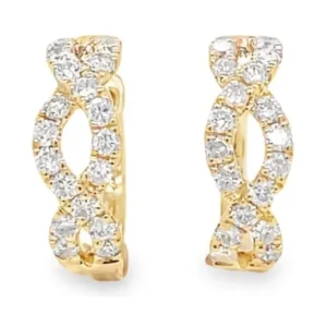 Twisted Diamond Hoop Earrings
