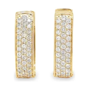 Pave Diamond Hoop Earrings
