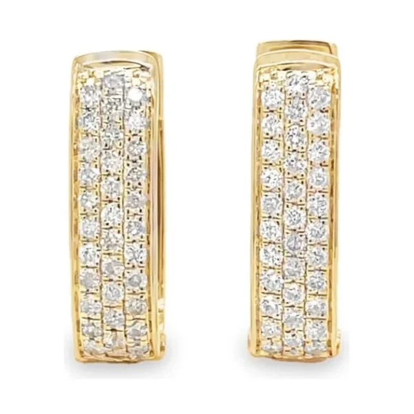 Pave Diamond Hoop Earrings