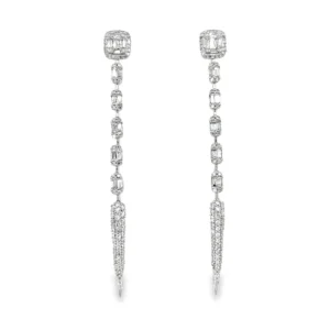 Diamond Linear Dangle Earrings