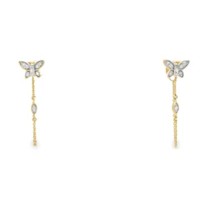 Butterfly Diamond Dangle Earrings