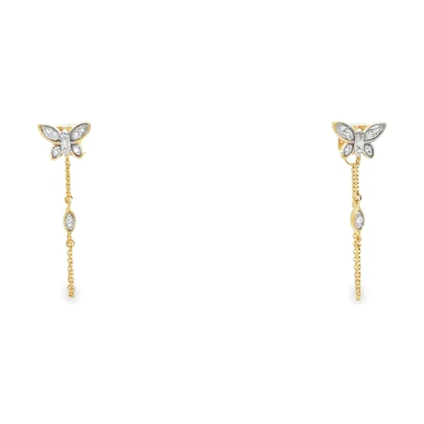 Butterfly Diamond Dangle Earrings