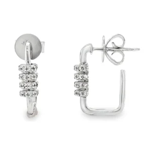 Square Diamond Hoop Earrings