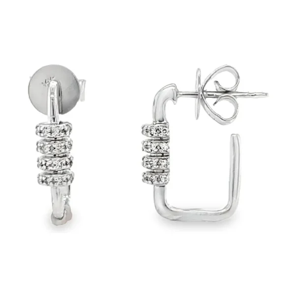 Square Diamond Hoop Earrings