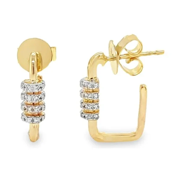 Diamond Link Hoop Earrings