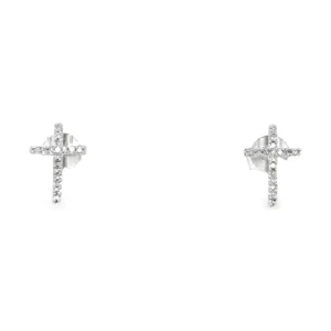 Diamond Cross Stud Earrings