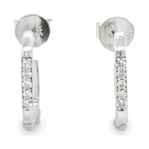 Diamond Huggie Hoop Earrings
