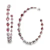 Heart Gemstone Hoop Earrings