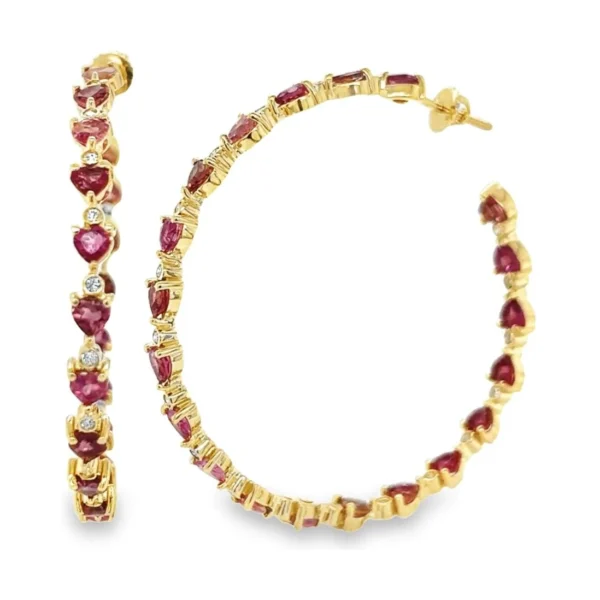 Heart Tourmaline Hoop Earrings