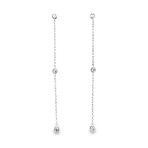 Diamond Drop Chain Earrings