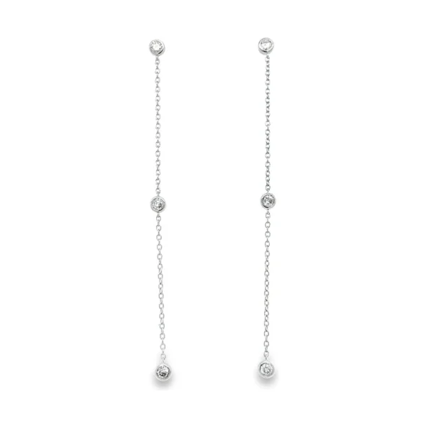 Diamond Drop Chain Earrings