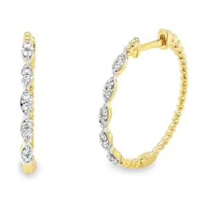 Diamond Marquise Hoop Earrings