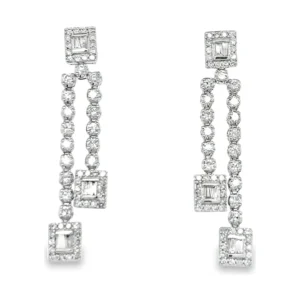 Geometric Diamond Dangle Earrings