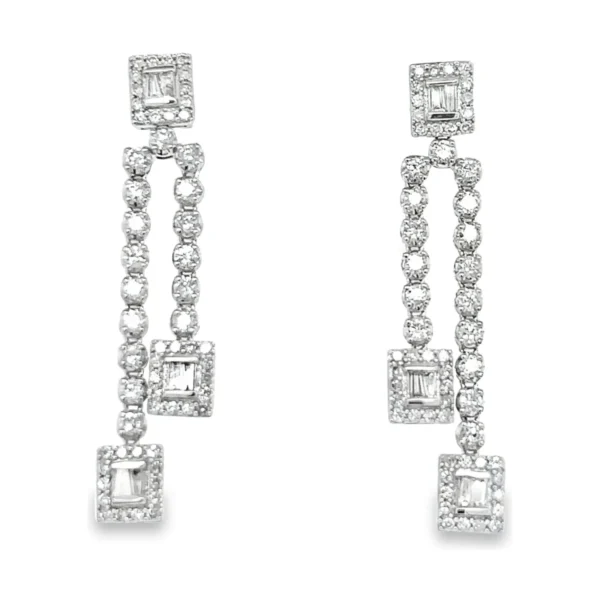 Geometric Diamond Dangle Earrings