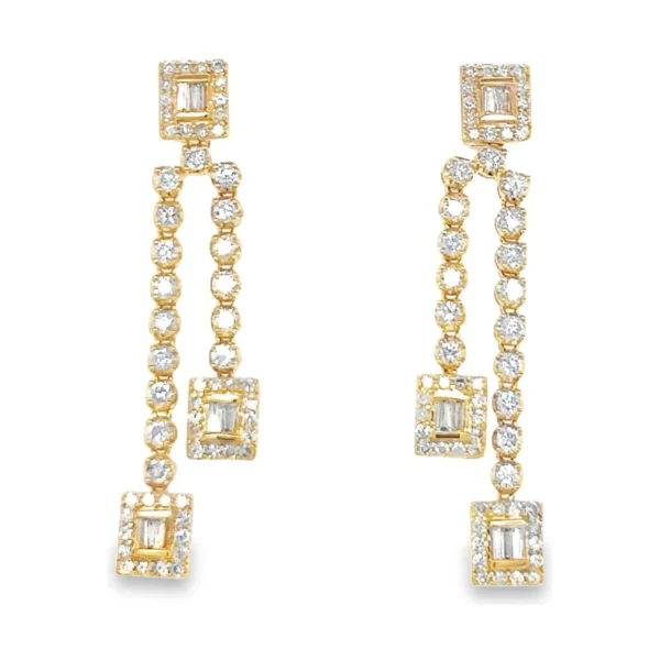 Diamond Geometric Dangle Earrings