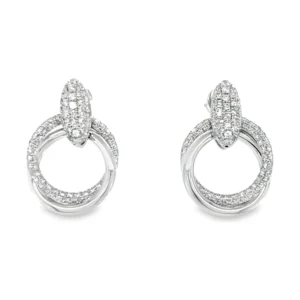 Circle Diamond Dangle Earrings