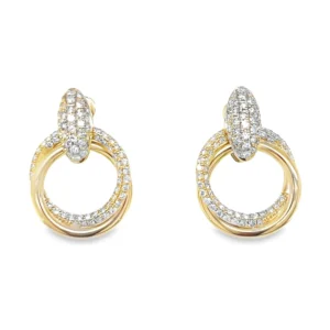 Diamond Circle Dangle Earrings