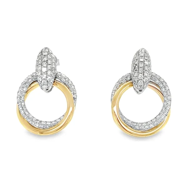Diamond Circle Dangle Earrings
