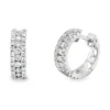 Three Row Diamond Huggie Earrings