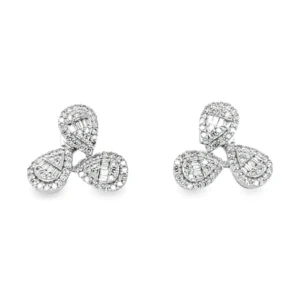 Floral Diamond Stud Earrings