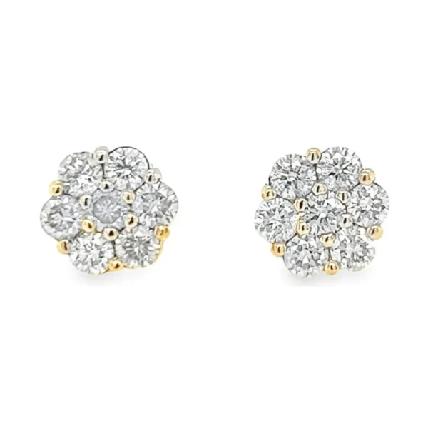 Diamond Cluster Stud Earrings