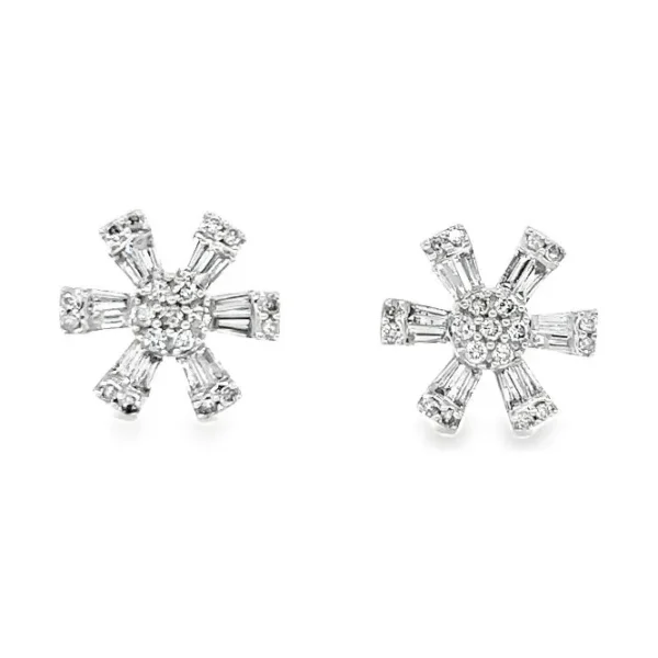 Starburst Diamond Stud Earrings