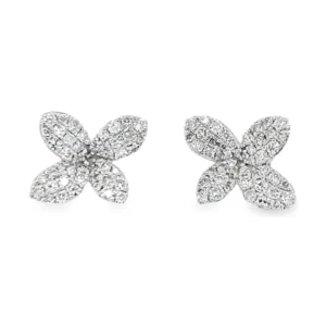 Floral Diamond Stud Earrings