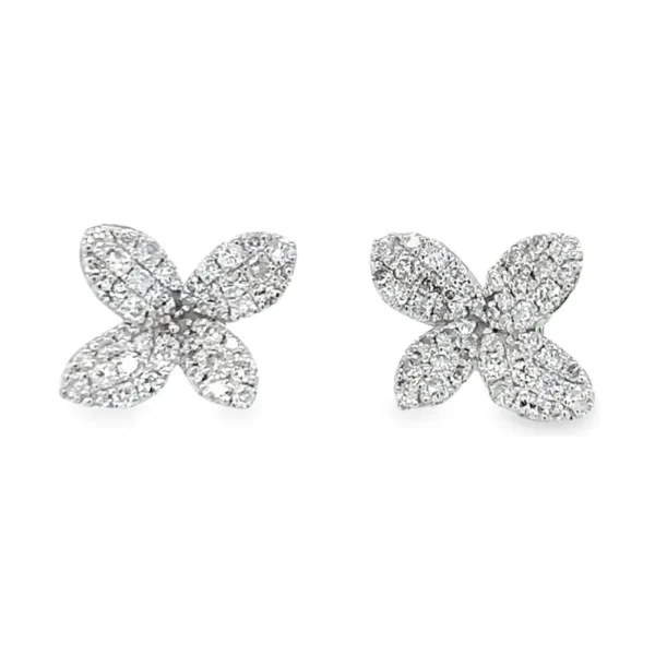 Floral Diamond Stud Earrings