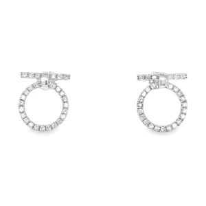 Circle Diamond Stud Earrings