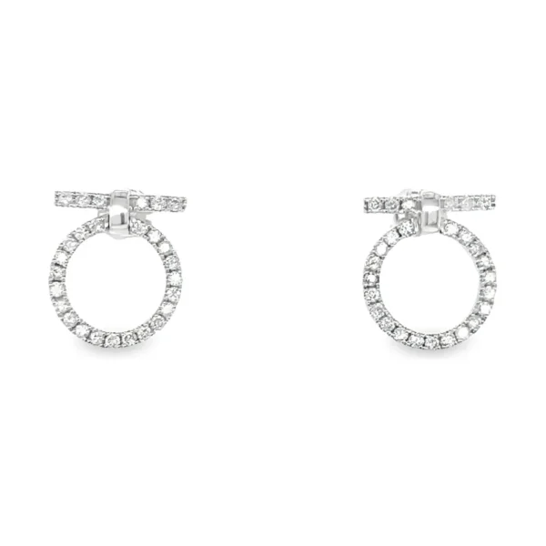 Circle Diamond Stud Earrings