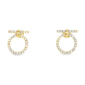 Circle Diamond Stud Earrings