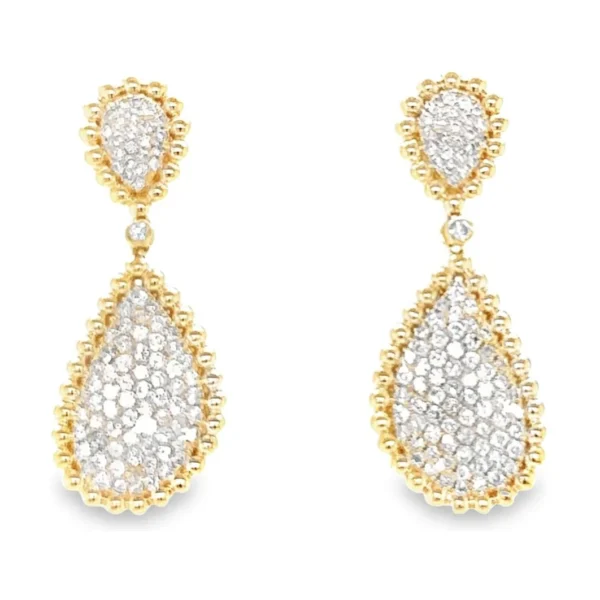 Teardrop Diamond Dangle Earrings