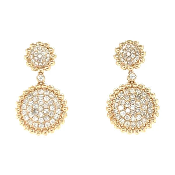 Circle Diamond Dangle Earrings