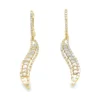 Curved Diamond Dangle Earrings