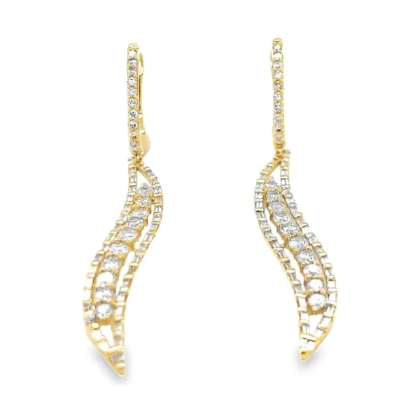 Curved Diamond Dangle Earrings