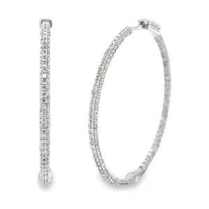 Pave Diamond Hoop Earrings