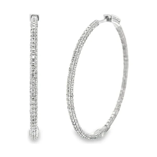 Pave Diamond Hoop Earrings