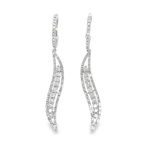 Curved Diamond Dangle Earrings