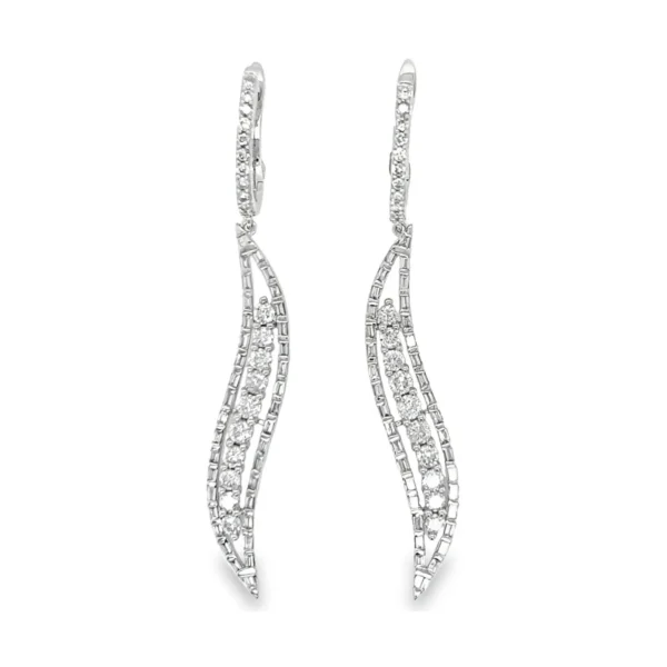 Curved Diamond Dangle Earrings