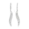 Curved Diamond Dangle Earrings
