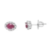 Oval Gemstone Halo Earrings