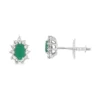 Pear Emerald Halo Earrings
