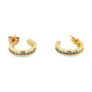 Diamond Channel Hoop Earrings
