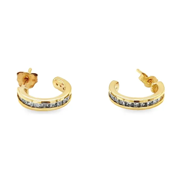 Diamond Channel Hoop Earrings