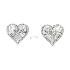 Heart Diamond Stud Earrings