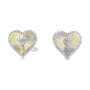 Heart Diamond Stud Earrings