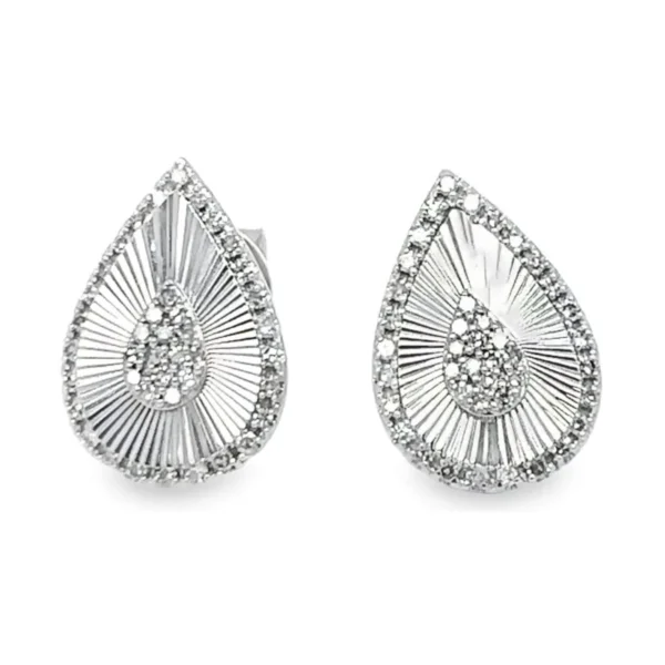 Teardrop Diamond Stud Earrings
