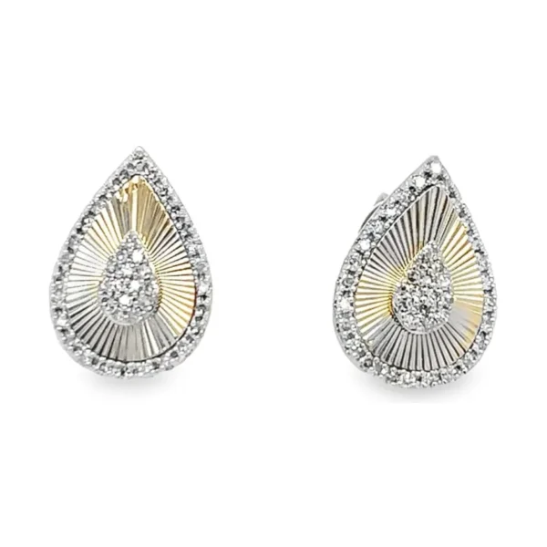 Teardrop Diamond Stud Earrings