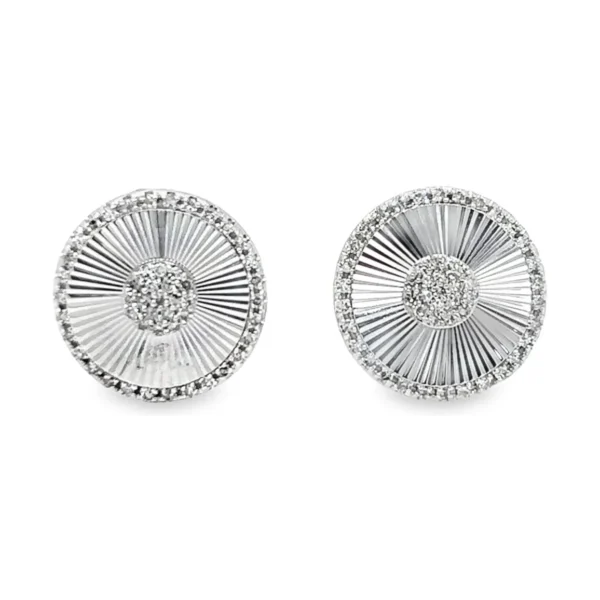 Circle Diamond Stud Earrings