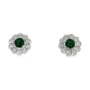 Emerald Halo Stud Earrings